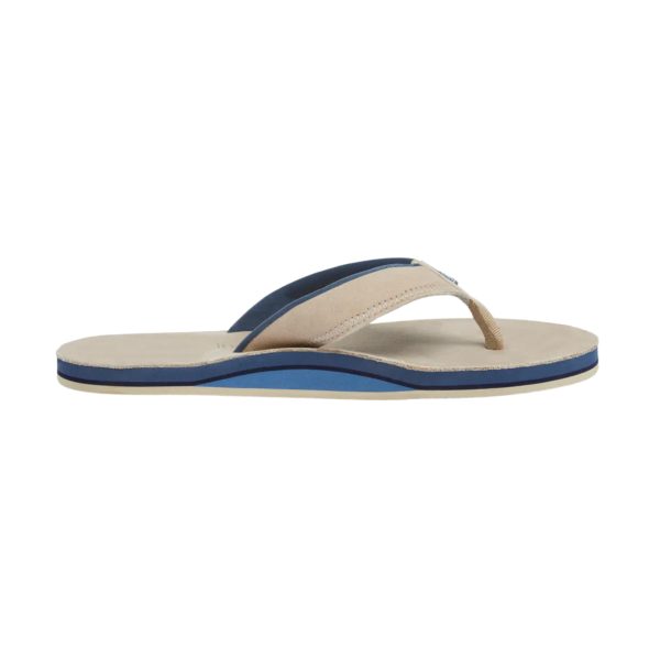51Xdn8OkYXL.jpg - Pier- Men's Classic Pebbled Nubuck Leather Flip Flop with a Zigzag Deco Strap- No Break Ins, Firm Arch Support, and Cupped