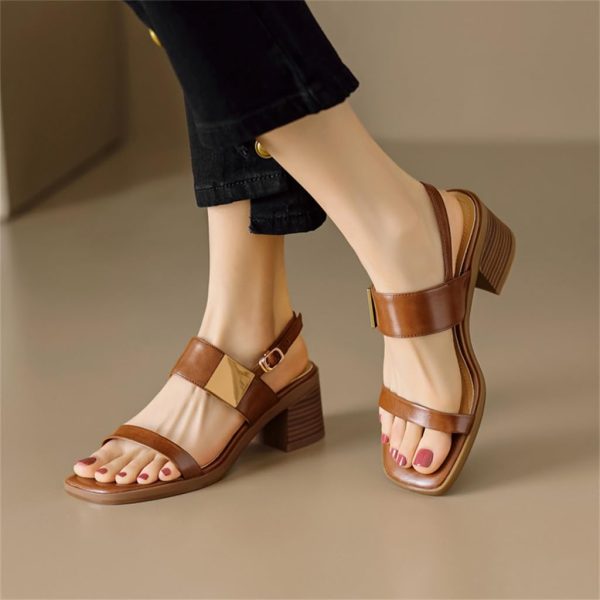 51tfiApDcgL.jpg JSEIAJB Toe Sandals For Women With Thick Heels, Back Strap, Square Buckle Leather, High Heels, Large Size Sandals
