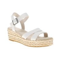 Womens Audrey Espadrille Casual Sandals Casual Mid Heel 2-3" - White
