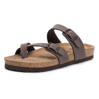 Women's Slide Sandals with Soft Cork Footbed, Comfort Arch Support Flat Sandals for Summer Size 6-11