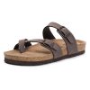 Women's Slide Sandals with Soft Cork Footbed, Comfort Arch Support Flat Sandals for Summer Size 6-11