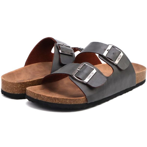 617CMDLNciL.jpg Mens Sandals,Beach Slides Cork Footbed Slippers with Adjustable Buckle Straps Size 7-13