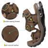 Men's Leather Sandals for Hiking Walking Beach Treads Water Athletic Outdoor with Premium Air Cushion | Waterproof