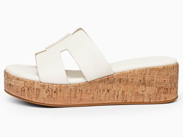 61DeXjW4HpL.jpg Women's Platform Wedge Sandals Open Toe Slip On Slides Cork Heeled Cutout Comfortable Summer Shoes