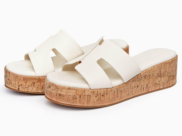61Do3eOjzZL.jpg Women's Platform Wedge Sandals Open Toe Slip On Slides Cork Heeled Cutout Comfortable Summer Shoes
