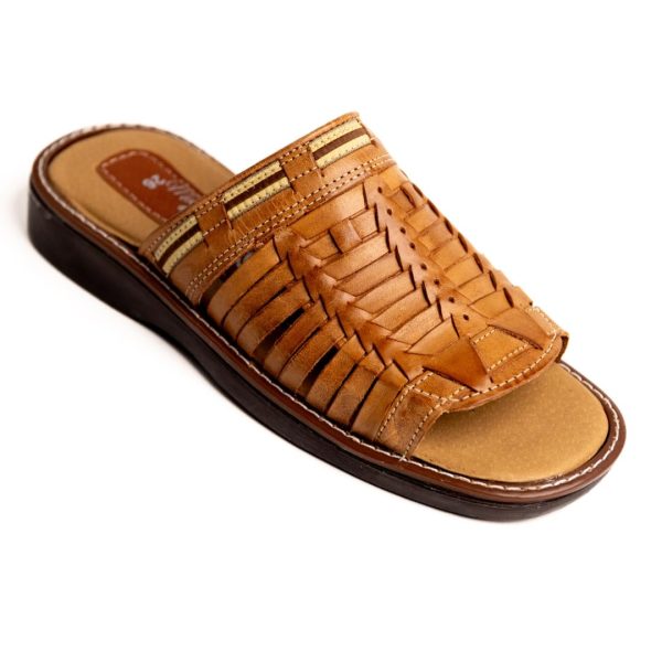 61H90vvbdqL.jpg Handmade Leather Huaraches for Men - Slip-On Open Toe Sandals - Comfortable, Breathable, Lightweight, Water Resistant, Tan Color