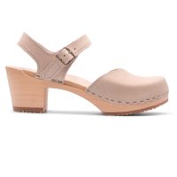 Handmade Swedish Wood Clogs for Women, High Heel Sandal | Victoria