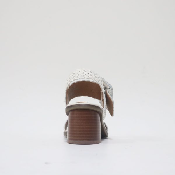 Women's MADYLYN Heeled Sandal, White Leather, 6.5