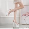 High Heel 20cm Platform Stiletto High Heels for Women Dressy Wedding Prom Heeled Sandals Open Toe Buckle Ankle Strappy Sandals