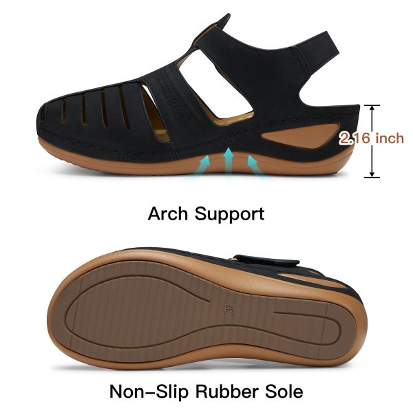 61VFJ3d9oFL.jpg Women's Wedge Sandals Summer: Closed Toe Sandals for Women Platform Dressy Wedge Size 5-11