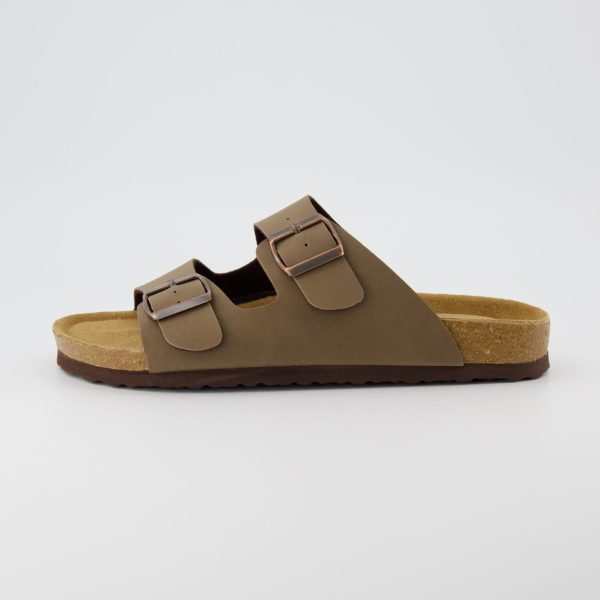 61dwa3ToelL.jpg Lane Cork Footbed Mens Sandals, Adjustable Buckle Comfort Slides for Men, Genuine Leather Insole Summer Sandals Men Footwear