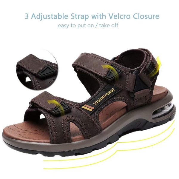 61l6Gl9XbsL.jpg Mens Athletic Sandals Open Toe Hiking Outdoor Non-slip Sandals Air Cushion Sport Casual Beach Sandals