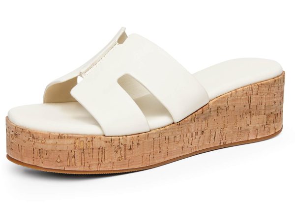 61yRMe5rXzL.jpg Women's Platform Wedge Sandals Open Toe Slip On Slides Cork Heeled Cutout Comfortable Summer Shoes