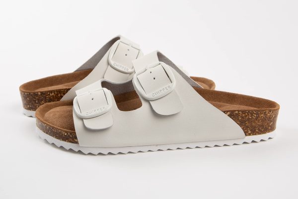 710HDjRvhLS.jpg Soft Durable Leather Flat Sandals Women for Indoor and Outdoor - Ribbed Rubber Walking Slippers Sandles with Two Adjustable