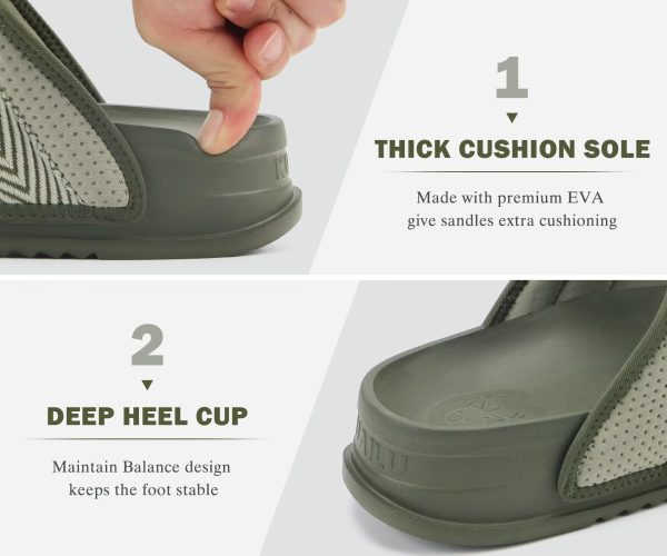 7118GHWUoiL.jpg Mens Casual Sandals with Comfortable Orthopedic Arch Support Summer Beach Walking Shoes Cushion Slides Slip on Indoor Outdoor
