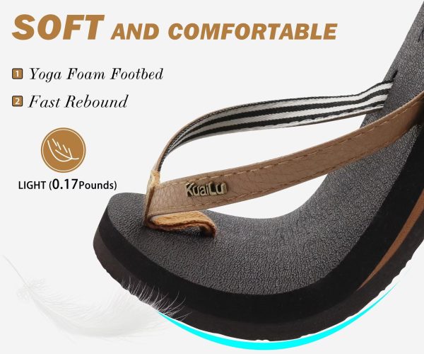 719sEQxhKKL.jpg Womens Arch Support Flip Flops Comfortable Yoga Mat Slip on Summer Beach Walking Thong Cushion Sandals
