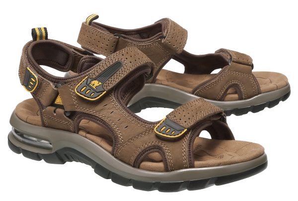 71AectMivWL.jpg Men's Leather Sandals for Hiking Walking Beach Treads Water Athletic Outdoor with Premium Air Cushion | Waterproof