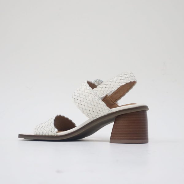 Women's MADYLYN Heeled Sandal, White Leather, 6.5