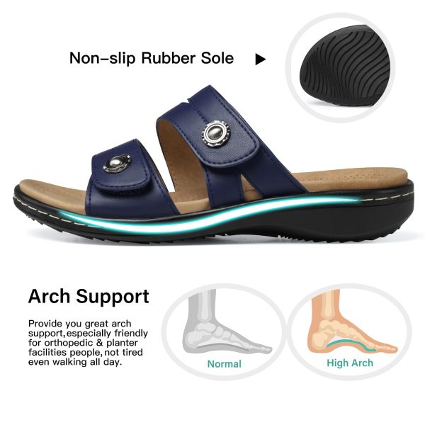 71BZ1TW9i7L.jpg Flat Sandals Women Dressy: Non Slip, Arch Support, Orthopedic, Plantar Fasciitis Comfortable Walking Sandal