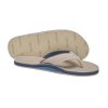 - Pier- Men's Classic Pebbled Nubuck Leather Flip Flop with a Zigzag Deco Strap- No Break Ins, Firm Arch Support, and Cupped