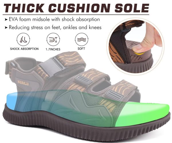 71DeA42PtSL.jpg Mens Hiking Sandals with Arch Support Orthopedic Walking Recovery Sandals for Plantar Fasciitis Open Toe Summer Athletic Sport