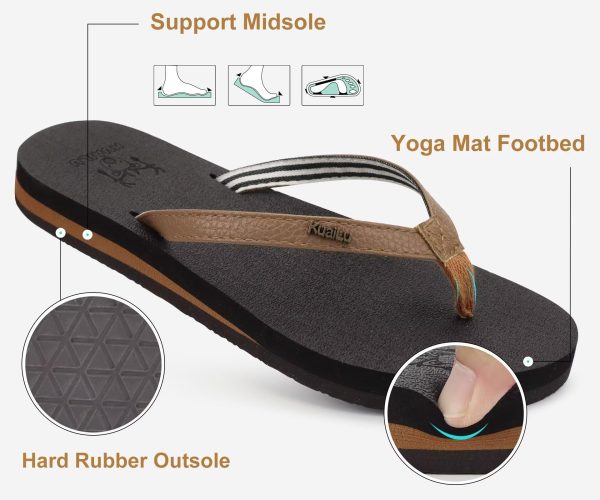 71Dk8hIG9NL.jpg Womens Arch Support Flip Flops Comfortable Yoga Mat Slip on Summer Beach Walking Thong Cushion Sandals