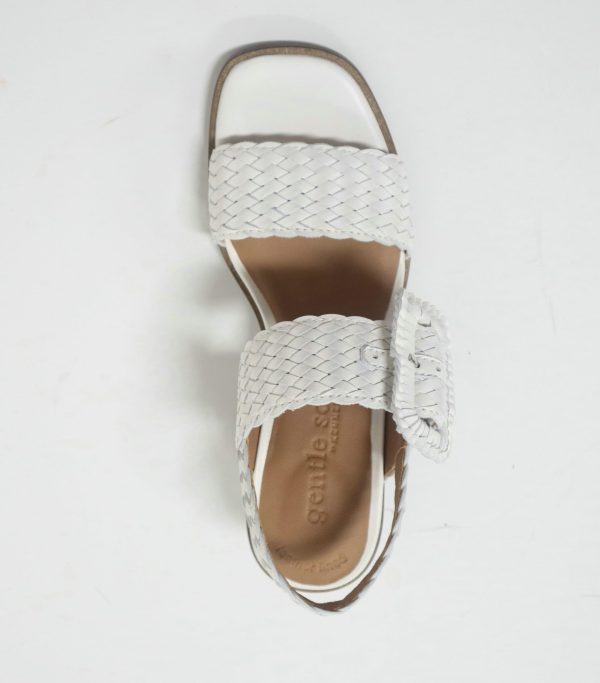 Women's MADYLYN Heeled Sandal, White Leather, 6.5