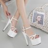High Heel 20cm Platform Stiletto High Heels for Women Dressy Wedding Prom Heeled Sandals Open Toe Buckle Ankle Strappy Sandals