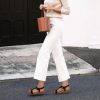 Womens Wedge Sandals Flower Low Heel Dressy Sandals Elastic Ankle Strap Rhinestone Summer Comfortable Shoe