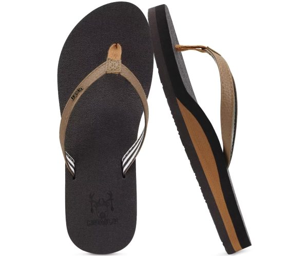 71KeAHoOCtL.jpg Womens Arch Support Flip Flops Comfortable Yoga Mat Slip on Summer Beach Walking Thong Cushion Sandals