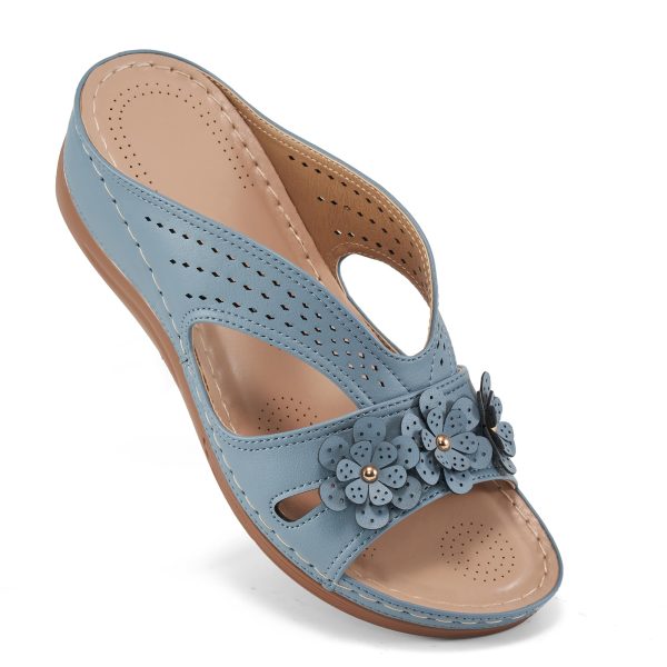 71RcGqfxcL.jpg Sandals for Women Wedge Shoes: Slip On Dressy Summer Comfortable Slides Sandals Lightweight Memory Foam Platform Shoes