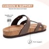 Women's Slide Sandals with Soft Cork Footbed, Comfort Arch Support Flat Sandals for Summer Size 6-11
