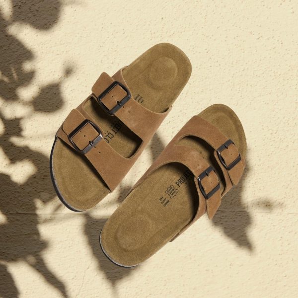 71XVFPykzuL.jpg Genuine Leather Mens Sandals with Memory Foam Natural Cork Footbed Slides for Men Footwear - Non-Slip Double-Strap Buckle Summer