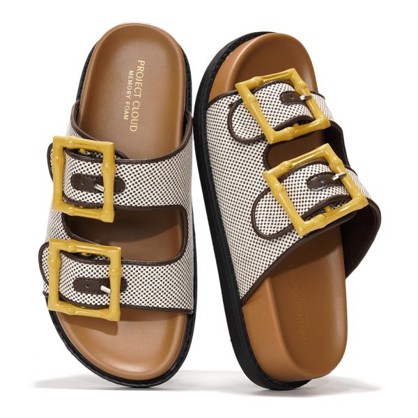71YHBY6YS2L.jpg Platform Summer Sandals for Women 2025 - Comfortable and Adjustable Straps Summer Slides with Memory Foam Insole - Non-Slip