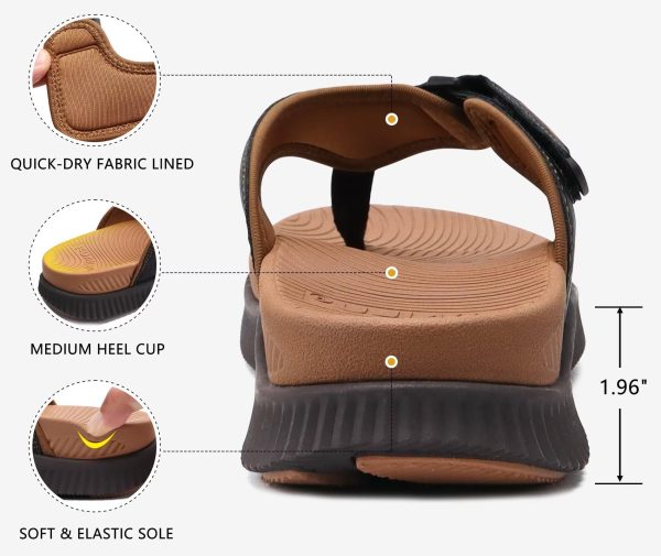 71bG5biQWaL.jpg Mens Orthotic Flip Flops Men's Recovery Walking Sandals Adjustable Thick Athletic Cushion Sport Slides for Man, Water Resistant