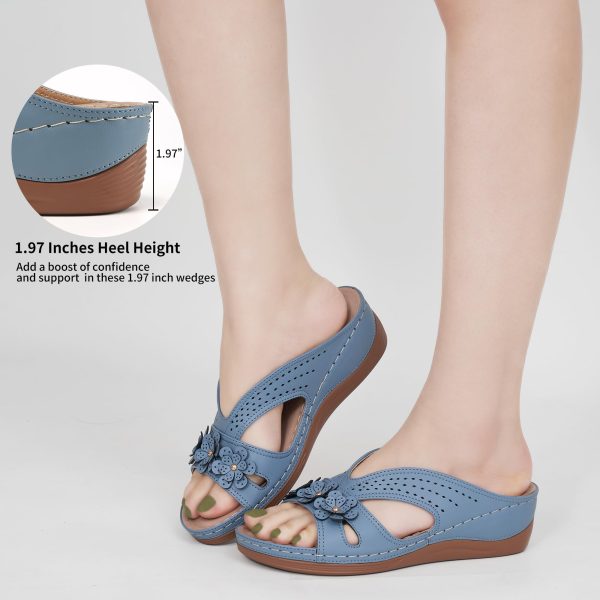 71f0-N7IDxL.jpg Sandals for Women Wedge Shoes: Slip On Dressy Summer Comfortable Slides Sandals Lightweight Memory Foam Platform Shoes