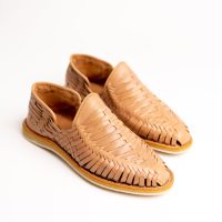 Handmade Leather Huarache Sandals for Men - Genuine Tan Leather, Slip-On, Breathable Design, Ultra Comfortable Insole, Casual