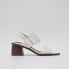 Women's MADYLYN Heeled Sandal, White Leather, 6.5