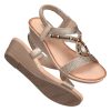 Womens Wedge Sandals Low: Elastic Ankle Strap Wedge Sandals