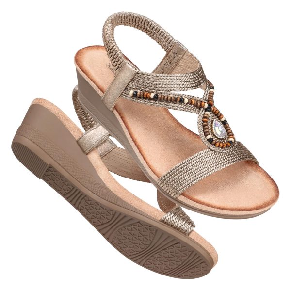 71gtgjk9CL.jpg Womens Wedge Sandals Low: Elastic Ankle Strap Wedge Sandals
