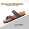 Women's Slide Sandals with Soft Cork Footbed, Comfort Arch Support Flat Sandals for Summer Size 6-11