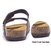 Mens Sandals, Arch Support Slides with Adjustable Buckle Straps and Cork Footbed Size 7-14.5