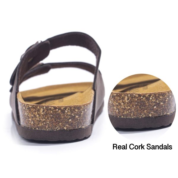 71m3D8HAn-L.jpg Mens Sandals, Arch Support Slides with Adjustable Buckle Straps and Cork Footbed Size 7-14.5