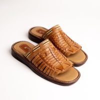 Handmade Leather Huaraches for Men - Slip-On Open Toe Sandals - Comfortable, Breathable, Lightweight, Water Resistant, Tan Color