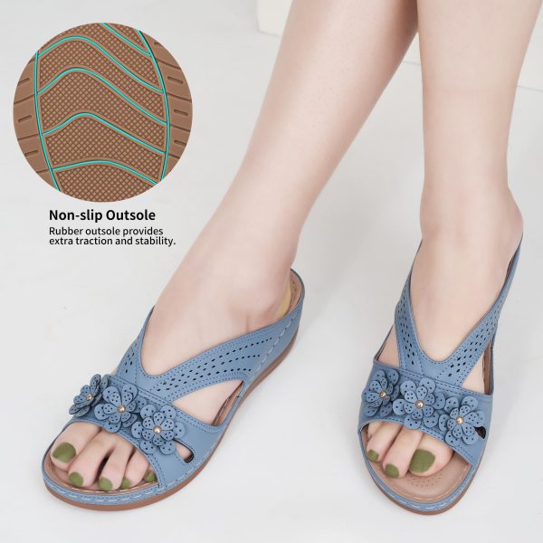 71pVZ9lnOeL.jpg Sandals for Women Wedge Shoes: Slip On Dressy Summer Comfortable Slides Sandals Lightweight Memory Foam Platform Shoes