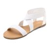 Women's Elastic Ankle Strap Flat Sandals Summer Dressy Shoes Cute Strappy Gladiator Sandals