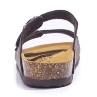 Mens Sandals, Arch Support Slides with Adjustable Buckle Straps and Cork Footbed Size 7-14.5