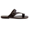 Emmanuela Greek Leather Ring Toe Sandals for Men, Quality Handmade Men's Sandals with adjustable Buckle Strap, Mens Strappy