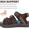 Mens Hiking Sandals with Arch Support Orthopedic Walking Recovery Sandals for Plantar Fasciitis Open Toe Summer Athletic Sport