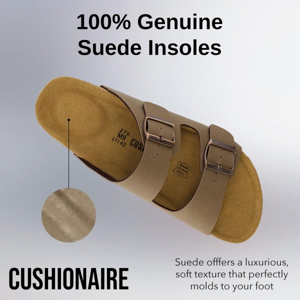 813GxdCP-aL.jpg Lane Cork Footbed Mens Sandals, Adjustable Buckle Comfort Slides for Men, Genuine Leather Insole Summer Sandals Men Footwear
